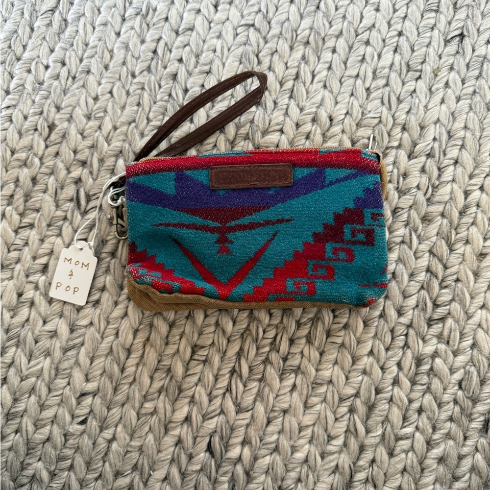 Pendleton Red and Blue Key Card Holder Geometric Design
